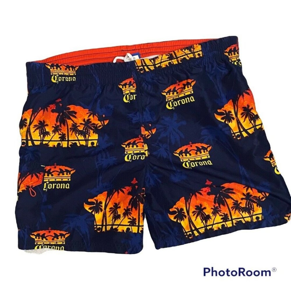 Corona Extra Size XL Men's Board Shorts Swim‎ Trunks Palm Trees